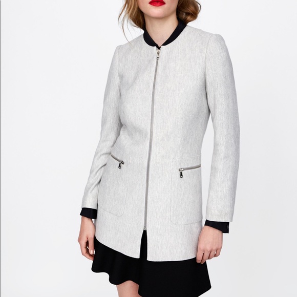 zara frock coat with zips